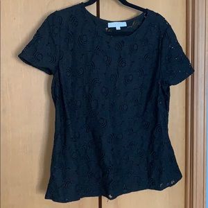 Loft black lace shirt